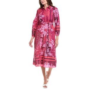 Garrie B Womens  Balloon Sleeve Shirtdress, Pink